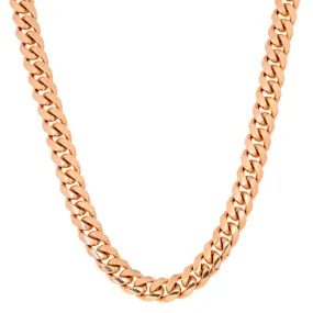 10k Rose Gold 10mm Solid Miami Cuban Chain Available In Sizes 18"-26"