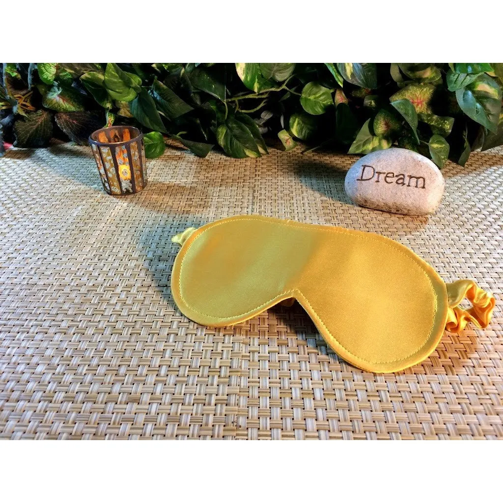 Anti-Aging Sleeping Mask. Fight Wrinkles. Gold Satin Eye Sleep Mask