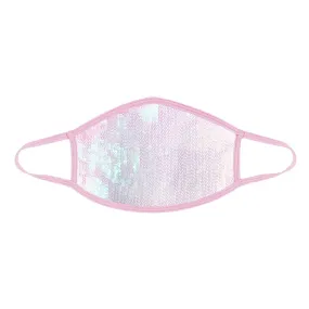 Ballet Sorbet White Sequin Dust Mask With Pastel Pink Trim