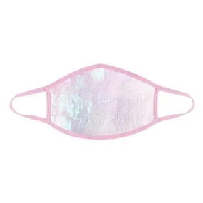 Ballet Sorbet White Sequin Dust Mask With Pastel Pink Trim