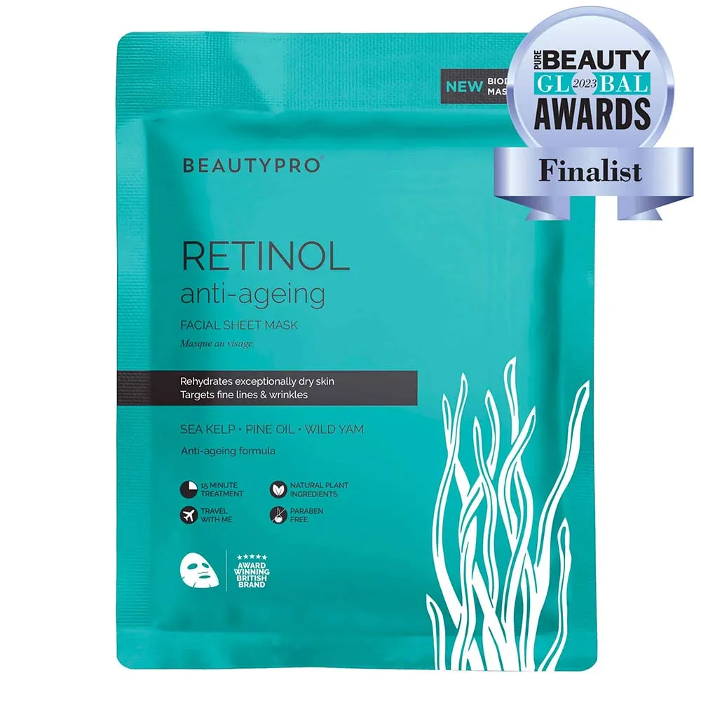 BEAUTYPRO Retinol Anti-Ageing Biodegradable Facial Sheet Mask