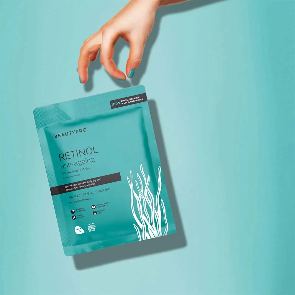 BEAUTYPRO Retinol Anti-Ageing Biodegradable Facial Sheet Mask