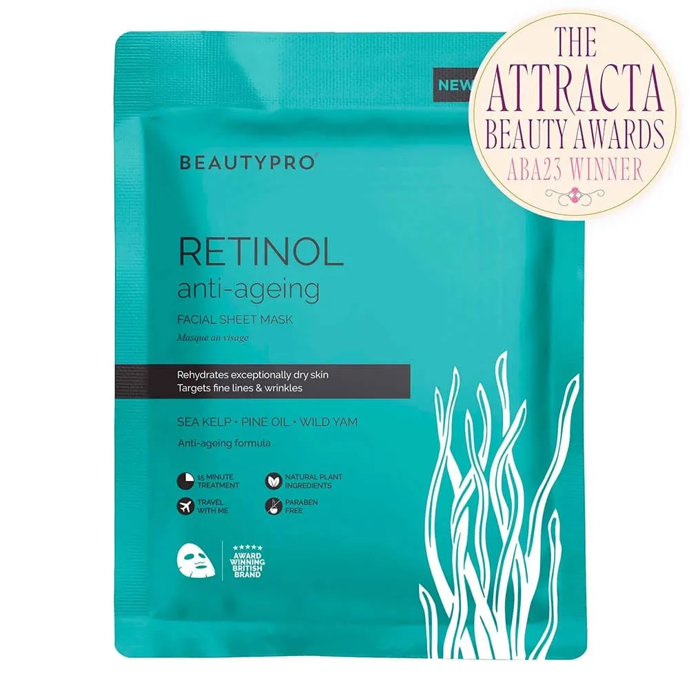 BEAUTYPRO Retinol Anti-Ageing Biodegradable Facial Sheet Mask