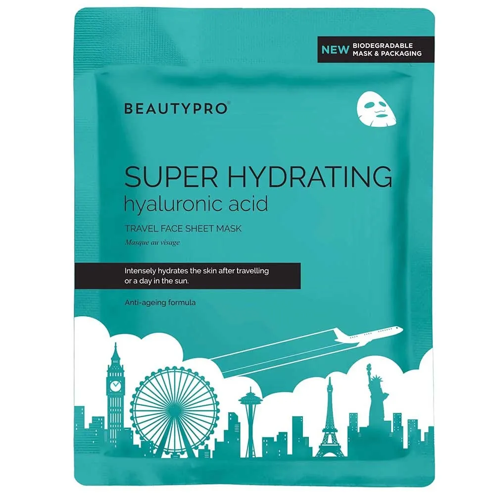 BEAUTYPRO Super Hydrating Travel Biodegradable Facial Sheet Mask