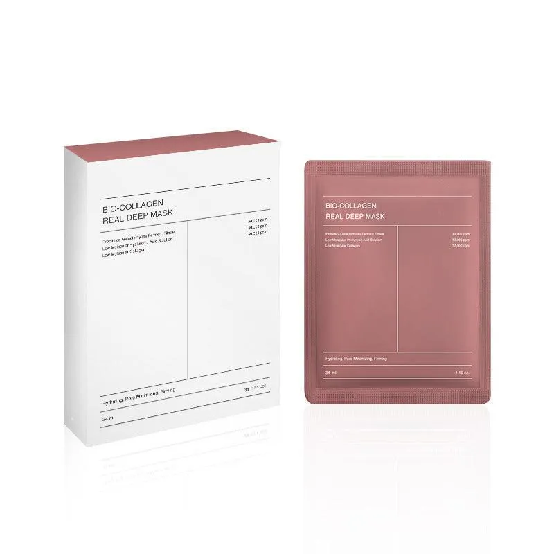 Deep Collagen Overnight Mask The Real Collagen Facial Sheet Masks With Low Molecular Weight Collagen For Elasticity Firming