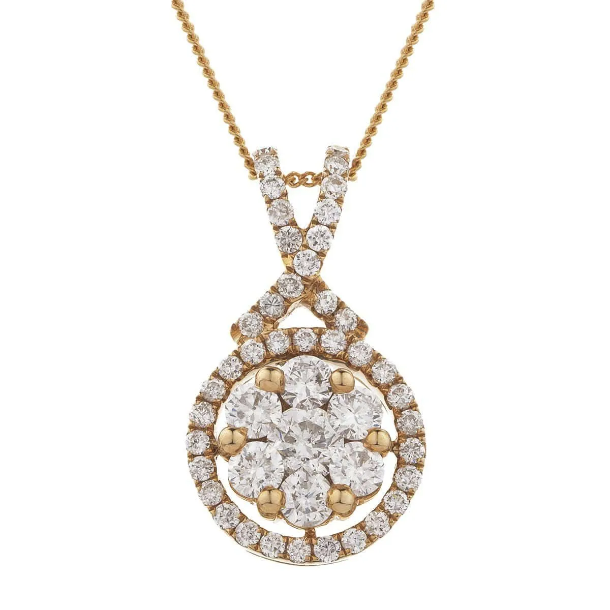 Diamond Cluster Halo Pendant