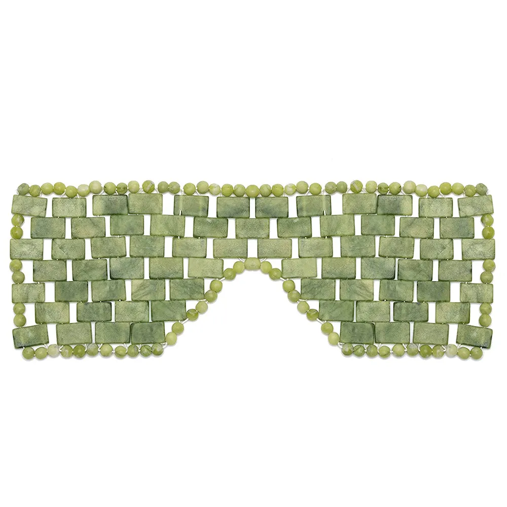 Jade Eye Mask Reusable 100% Natural Green Facial Stone Mask for Hot & Cold Anti-Aging Therapy