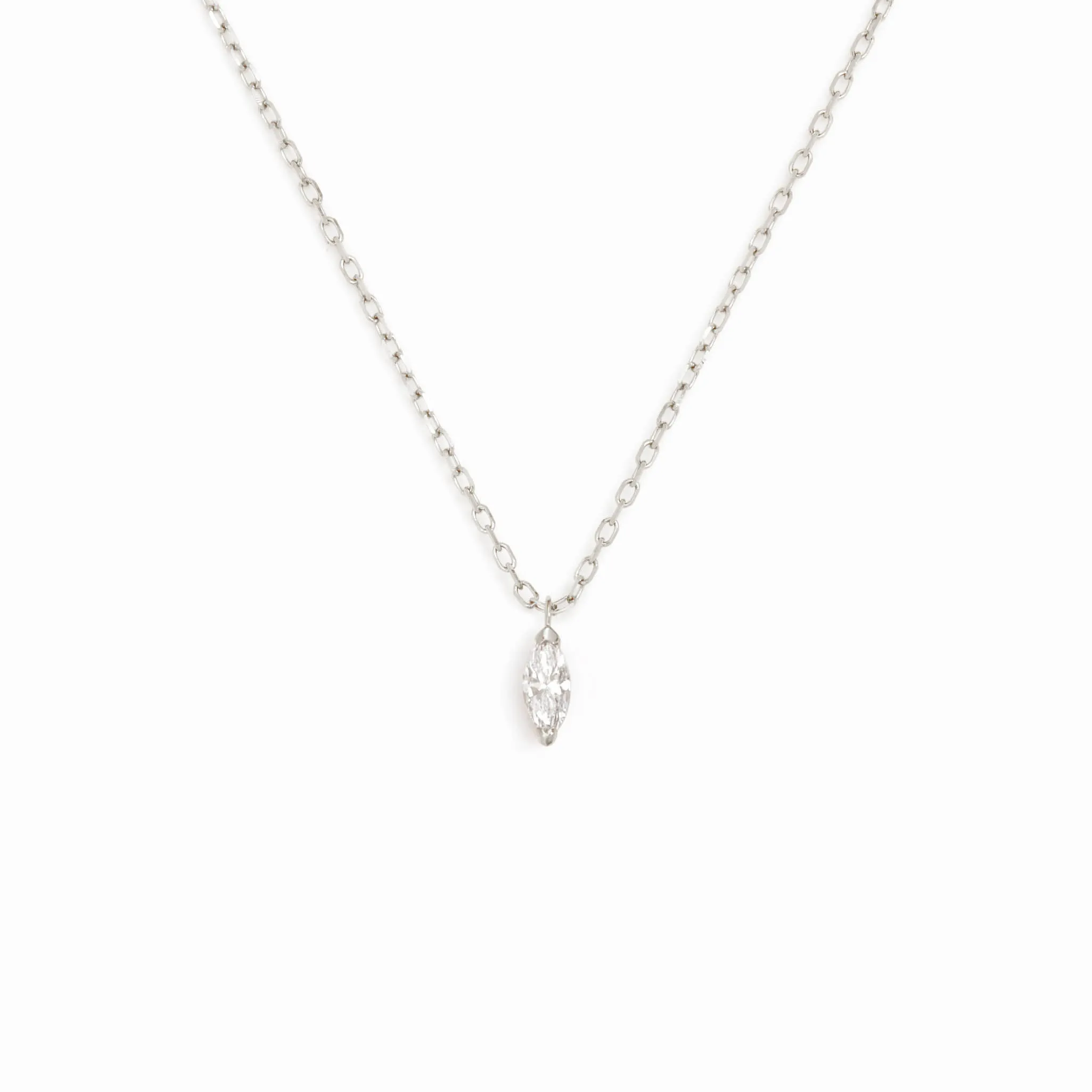 Marquise Diamond Necklace White Gold - Aletta