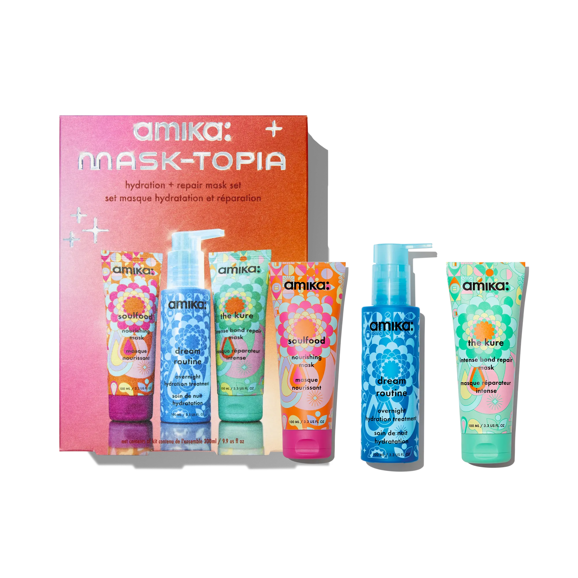 mask-topia | hydration and repair hair mask set