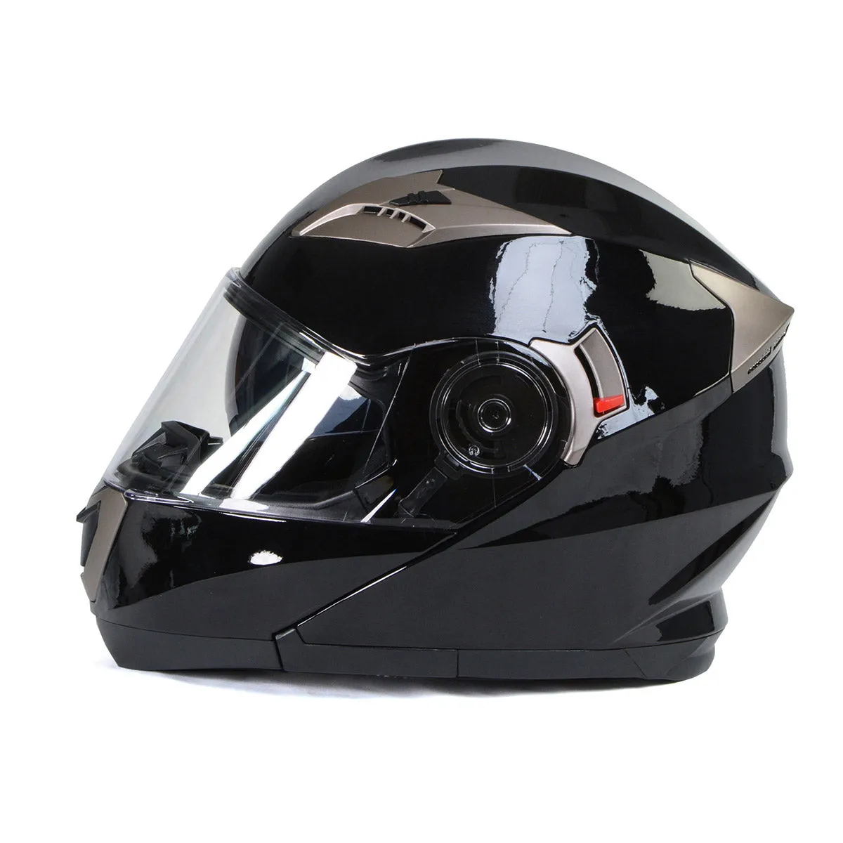 Milwaukee Helmets MPH9806DOT 'Ionized' Gloss Black Modular Helmet for Men and Women Biker w/ MP7922FMSET Heated Balaclava Bundle