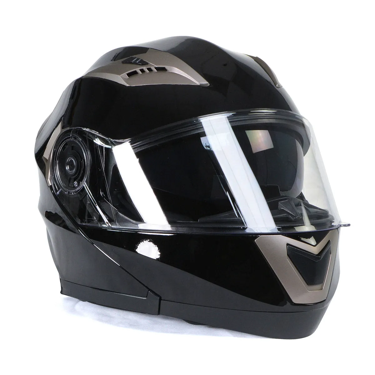 Milwaukee Helmets MPH9806DOT 'Ionized' Gloss Black Modular Helmet for Men and Women Biker w/ MP7922FMSET Heated Balaclava Bundle