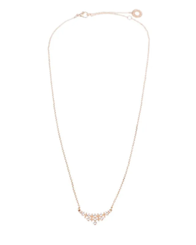 Pave Curved Pendant Necklace