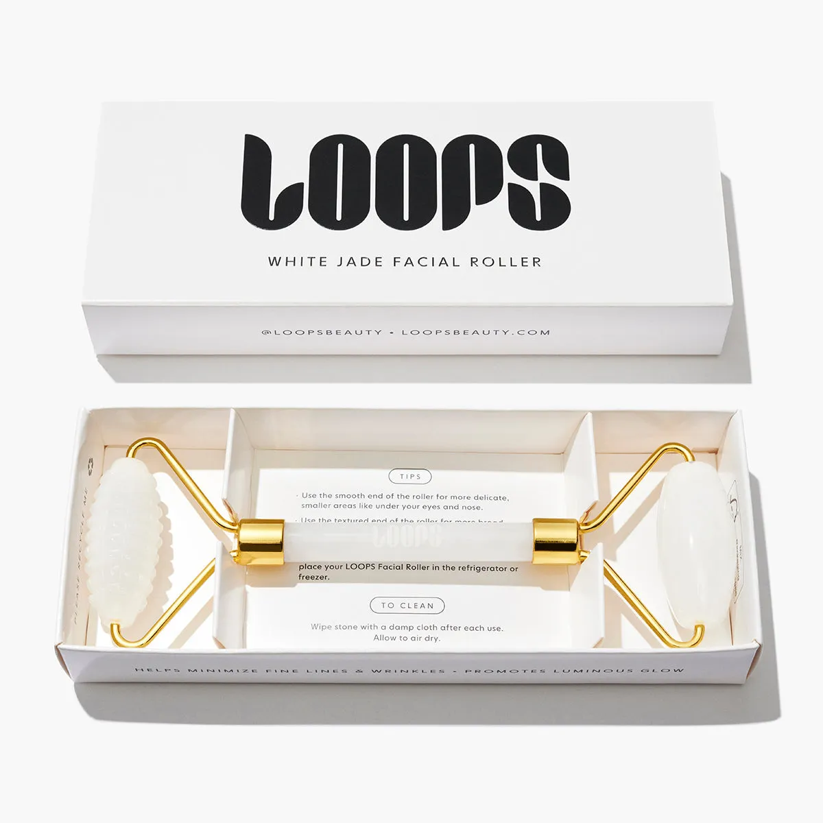 White Jade Stone Facial Roller (The Full Loop)